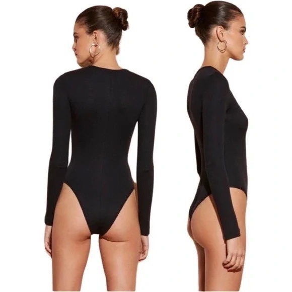 Fleur du Mal Black Henley ribbed bodysuit size S - Picture 5 of 14